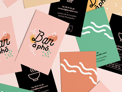 Bar à Pho asian food branding business cards design food graphic design icon identity logo logotype photoshop restaurant