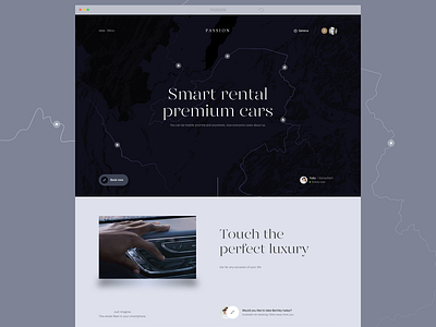 Passion. Rent car app automobile car clean future interface interface design minimalism rent rentcar ui ux website website banner