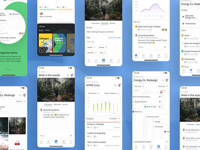 GatherContent iOS (Concept) app calendar dashboard design graph ios mobile product ui