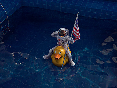 Mission Mars astronaut illustration landing mars nasa pool rubber duck space spacepool water