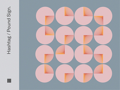 Pound Sign circles fun getault gray hashtag illustion layout minimalistic pink pound shapes type