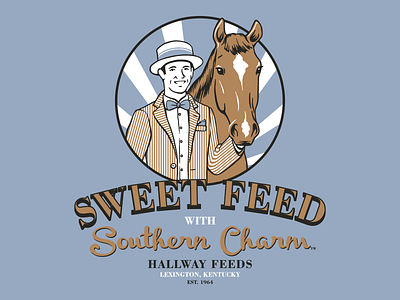 Hallway Sweet Feed 2 design horse illustration kentucky man retro vector