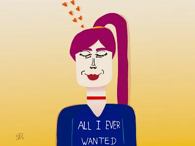 All I Ever Wanted 2dart 2ddrawing 5rdigital allieverwanted art digital drawing girl hearts illustration illustrator vectorart