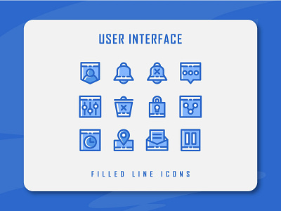 User Interface Icon Set app design filled line filled outline flat icon icon a day icon artwork icon set illustration logo minimal ui ui icon user experience user inteface ux vector web website