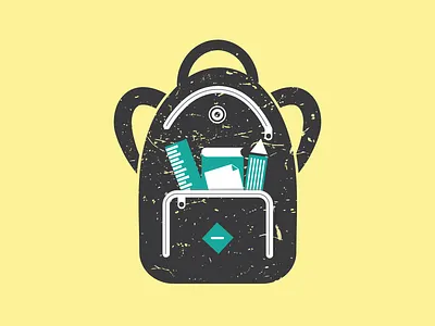 Backpack apparel backpack bag black book branding cloth design file handbag illustrator modern pen pencil school bag shop sky blue style vector zipper