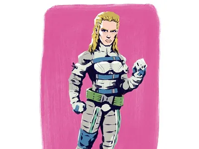 Boss 70s 80s big boss boss cartoon colour fanart illustration konami metal gear solid mgs mullet pink playstation procreate snake eater spy video games vqv
