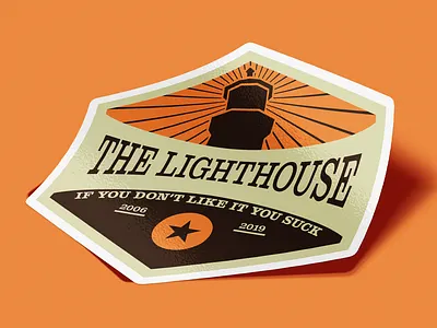 The Lighthouse Orange Sticker branding design icon illustration lighthouse logo orange sticker typography vector