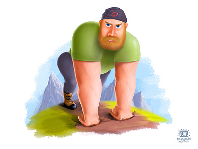 Hiking art character design hiking illustration men nature outdoor photoshop