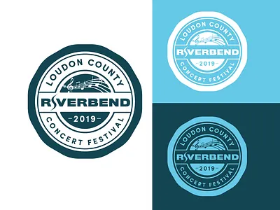 Riverbend Badge concept event branding local music logo rough draft