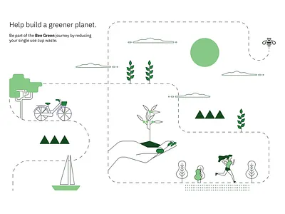 IBM Bee Green initiative eco green ibm illustration illustrator ireland lifestyle lines poster sustainable
