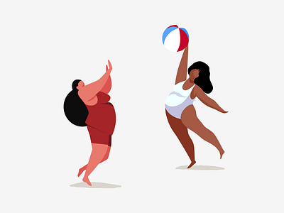 Volleyball beach beach ball character friends fun game play summer volleyball woman