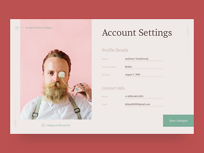 Account settings 007 account clean concept daily ui digital design minimal settings ui ux design user interface web design webdesign