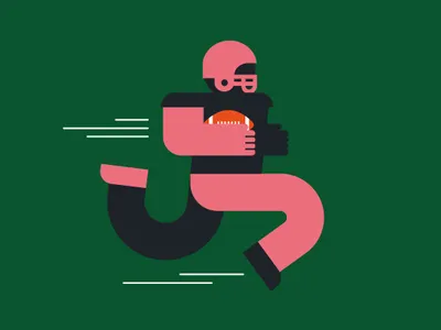 Fast Footy Guy american football art character design flat graphic design icon illustration illustrator merch nfl shapes vector