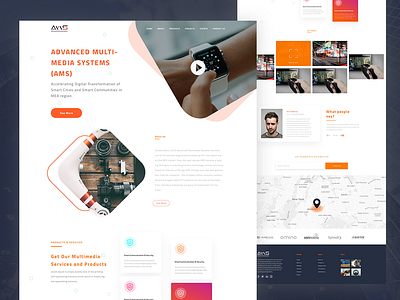 Ams Company Landing page design graphic design home page landing page ui ux web design