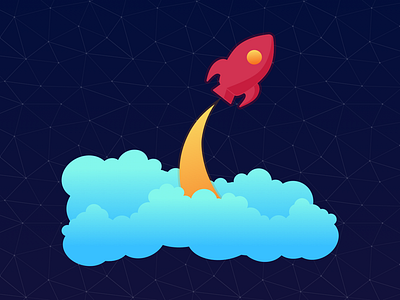 Rocket adobe blast off clouds galaxy illustration illustrator rocket rocket launch sky space stars vector