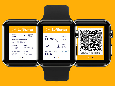 Daily UI 024 - Boarding Pass 024 app applewatch boardingpass dailyui dailyui024 design dribbble planes redesign ui ux uxdesign watchos