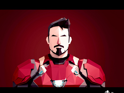 Tony Stark 3d 3d art 3dart comic art comic book art illustration ironman lowpoly marvel marvel comics portrait superheroes tony stark