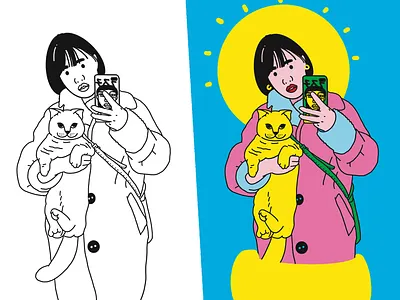 Illustrator 自画像 illustrator