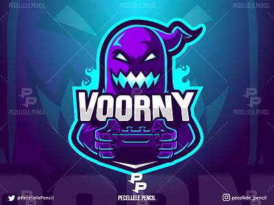 Voorny cartoon controller design designer esport esports gamer gaming ghost halloween hollow logo mascot spooky sport streamer twitch vector voorny youtuber