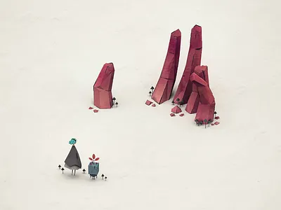 Gris - Fan Art 3d fanart game girl gris hand nerd nerdart red