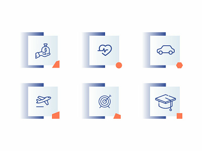 Insurance Icons app branding company corporate design icon illustration insurance interface mexico ui ux ux design webdesig