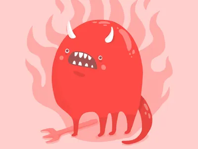 Burn In Hell, Please adobe draw devil devil horns devils drawing illustration vector illustration