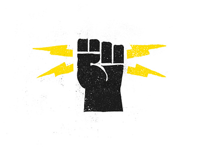 Fight the power grunge hand illustration icon illustration logo vector