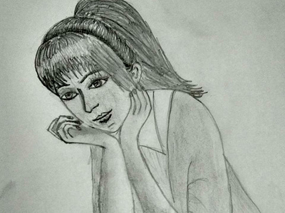 In the thought pencil sketch