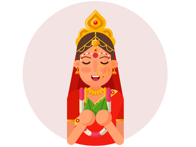 Bangali Bride beauty bengali bengali bride bride bride groom design flat flat design geomatric design geomatrical geometrical girl illustration indian bride indian cartoon indian culture vector