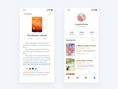 Reading App app book clean interface iphonexs layout portfolio read ui ux
