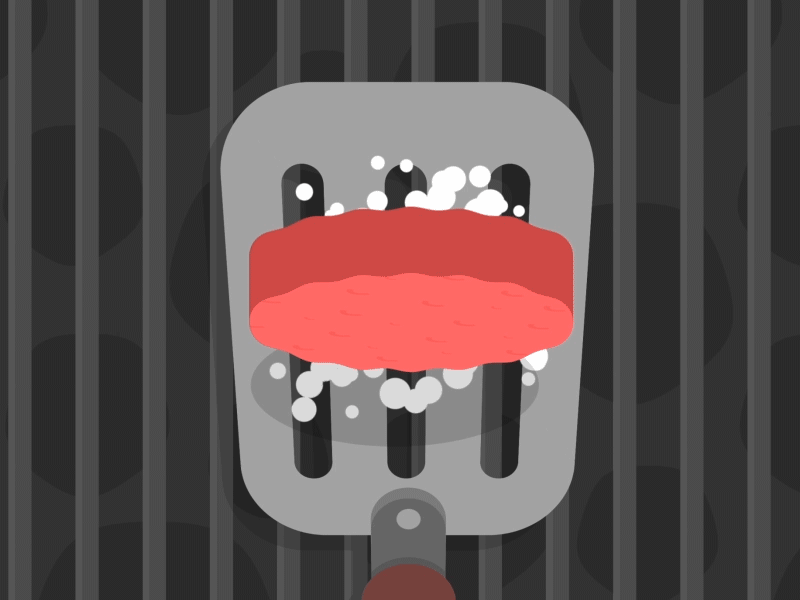 Flippin' burgers 2d ae after animated animation animations burgers cook design effects flip flipping food food and beverage gif grill illustration loop shapes simple
