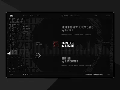 Package Records black brand clean cover design desktop helvetica minimal music player realese record label records typography ui ux ux design web web design website