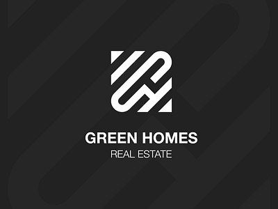 Green Homes Logo brand branding design icon logo real estate typography