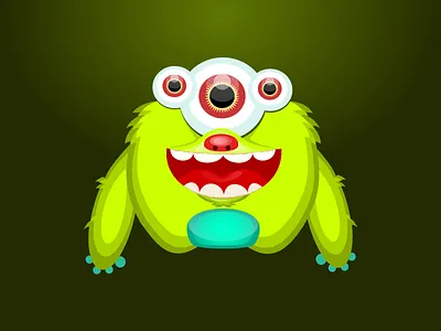 Monster Okami art character cute design fun green illustration monster monster design monsters teeth vector