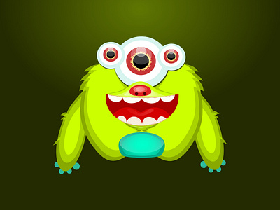 Monster Okami art character cute design fun green illustration monster monster design monsters teeth vector