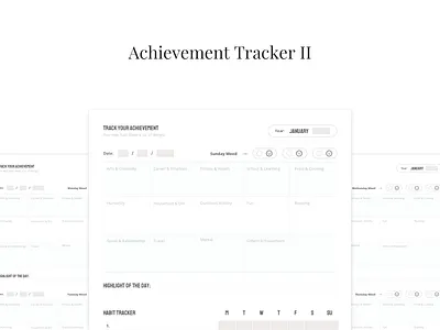 Achievement Tracker II achievement tracker design habit tracker illustration layout tracker