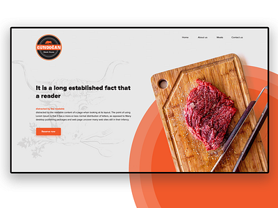 Gundogan SteakHouse website UI design #1 gundogan house meat orange restaurant steak steakhouse ui ux website white