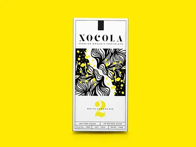XOCOLA Organic Chocolate branding candy chocolate chocolate bar cocoa creative desert design fun graphic design illustration logo logo design logotype packaging packaging design sweets typography vector yellow