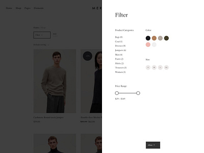 Merino - Upcoming eCommerce WordPress Theme ecommerce filter modern product filter shop themeforest web design website wordpress