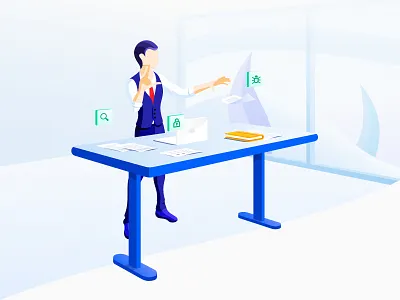 GRC Office Guy affinity app business businessman character compliance governance grc illustration office optimized risk saas security ui vector