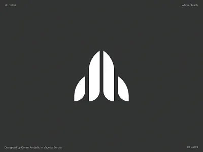db rocket branding icon illustration letter logo mark minimalism monogram shape typography vector
