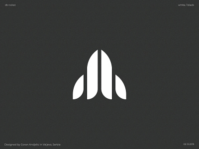 db rocket branding icon illustration letter logo mark minimalism monogram shape typography vector