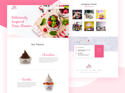 Spoon Me Yogurt - Homepage froyo frozen yogurt ice cream pink ui ui ux ui ux design user interface ux ui ux design web design web ui website design yoghurt yogurt yummy