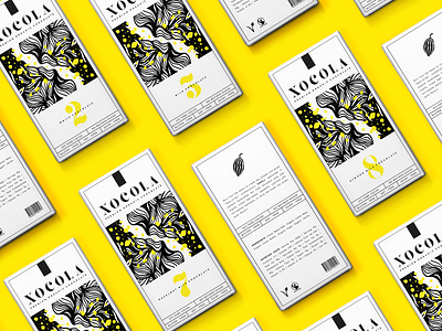 XOCOLA Organic Chocolate brand branding candy chocolate cocoa colour creative desert fun graphic design illustration logo logo design logotype organic packaging packagingdesign sweet typography yellow