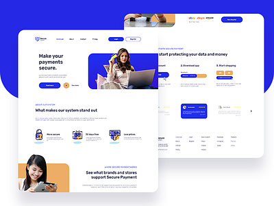 Secure Payments blue design illustration typography ui ui ux design web web deisgn website