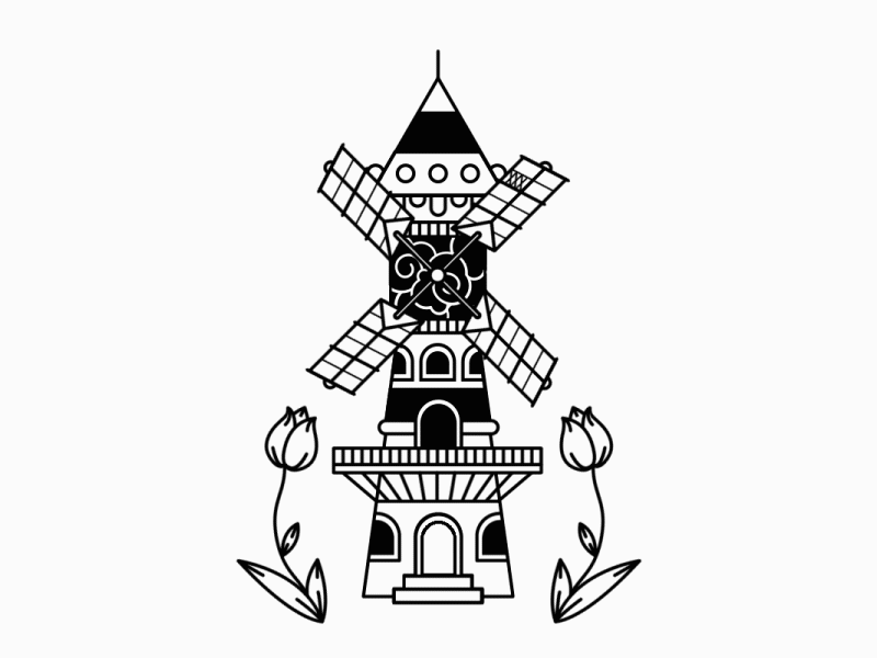 Netherland adobe after affects animation art blackwork design digital drawing illustration illustrator motion motion animation motion graphics motiondesign vector