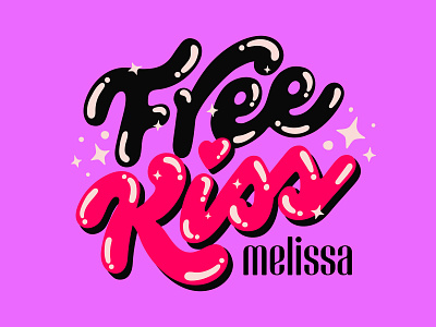 Melissa Free Kiss brazil custom type lettering logo logo design type typography vector