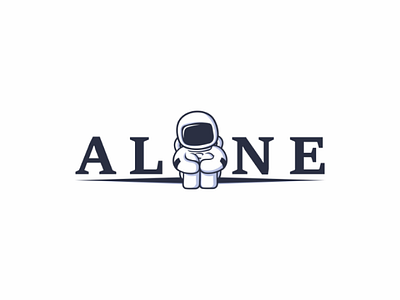 Astronaut Alone logo logodesign illustration