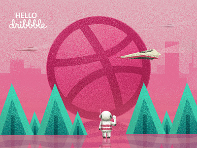 Hello Dribbble dribbble dribbble ball hello hello dribbble illustration