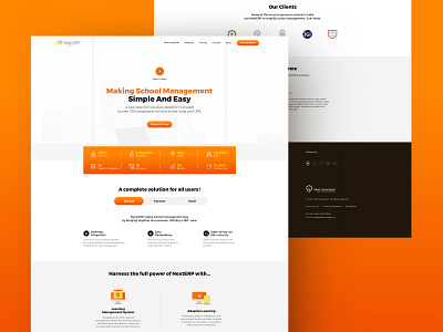 Next ERP Website landing page landing page visual design website